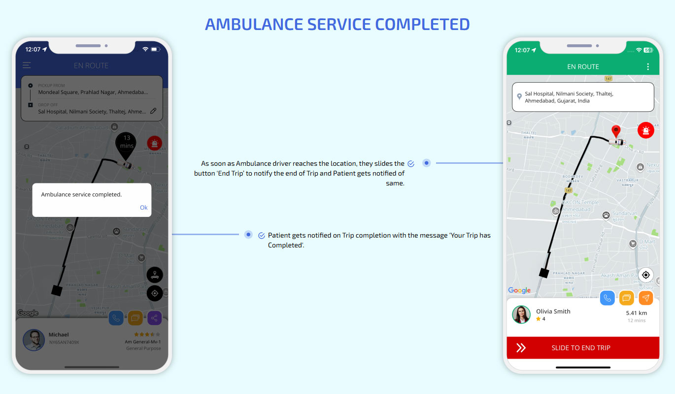 Ambulance service Completed